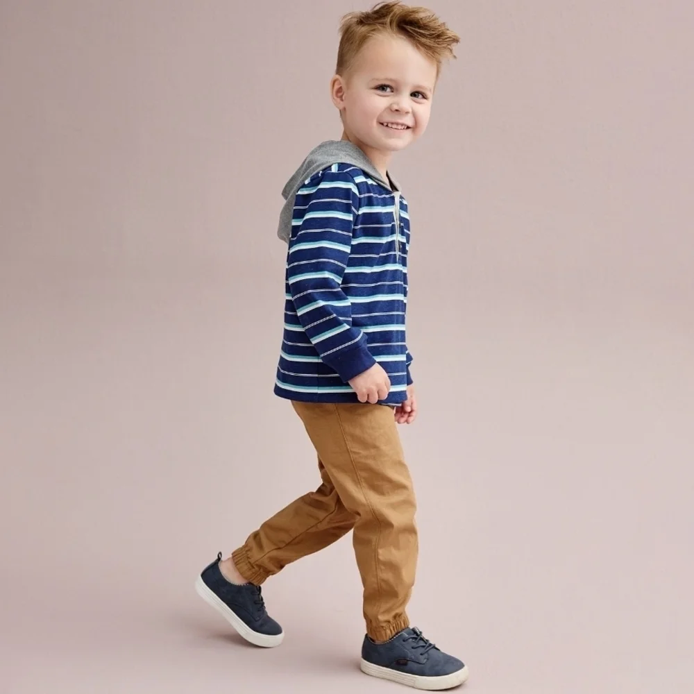 Carter's Navy‎ Striped Hoodie and Brown Pants Set